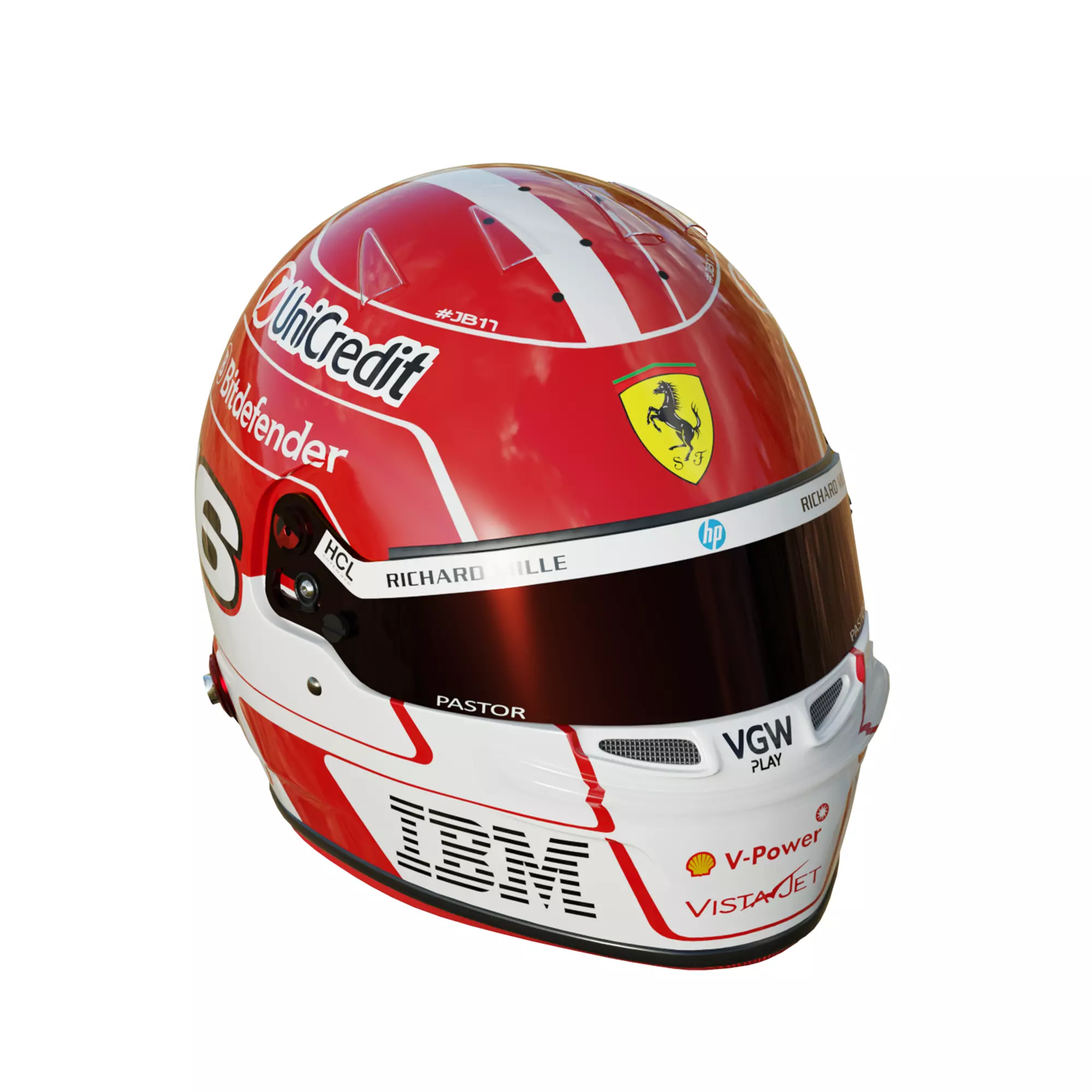 F1 Charles Leclerc Helmet 2025 3D model_12