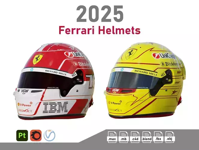 F1 Ferrari Helmets 2025