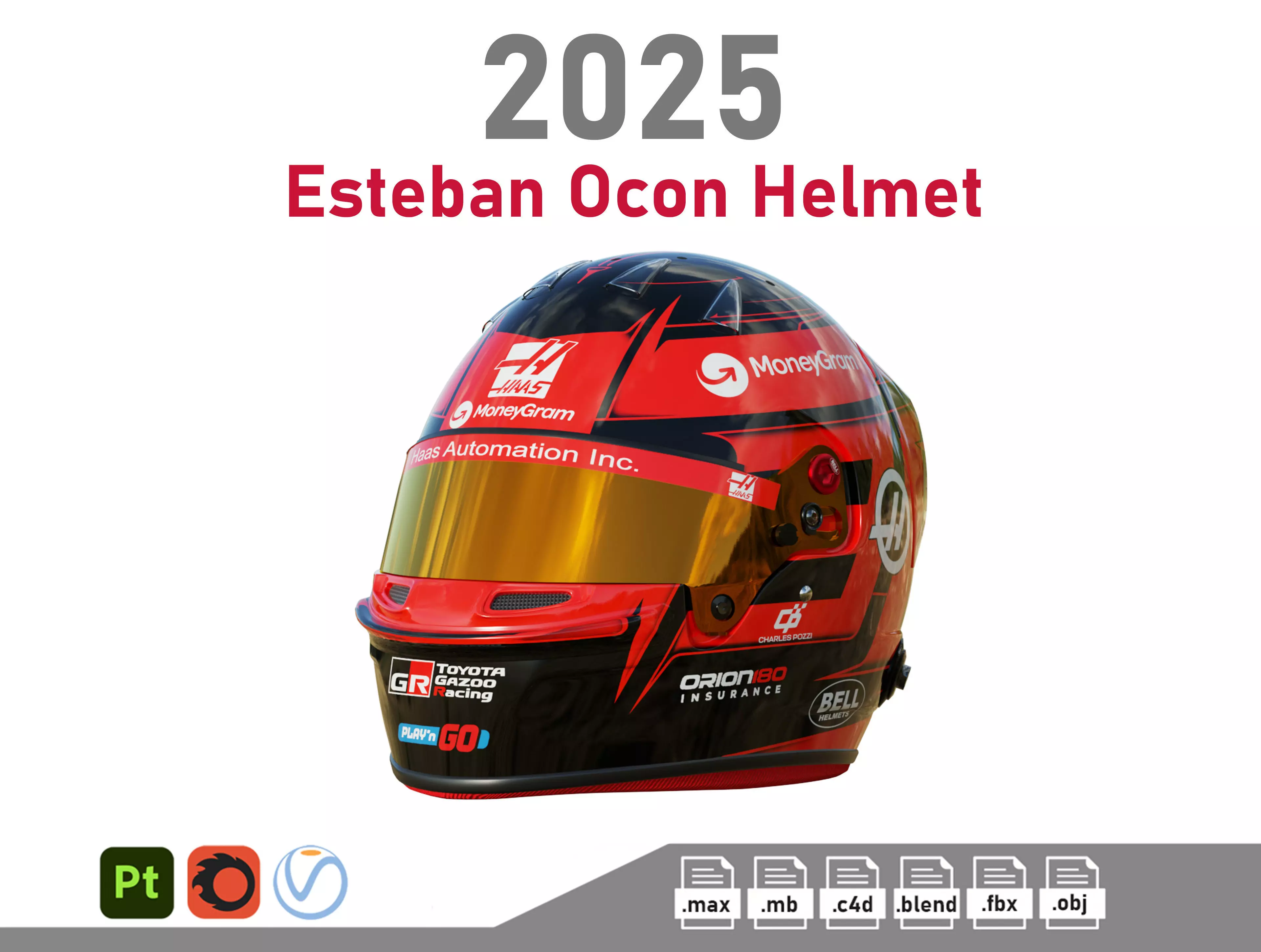 F1 Esteban Ocon Helmet 2025  3D model_0