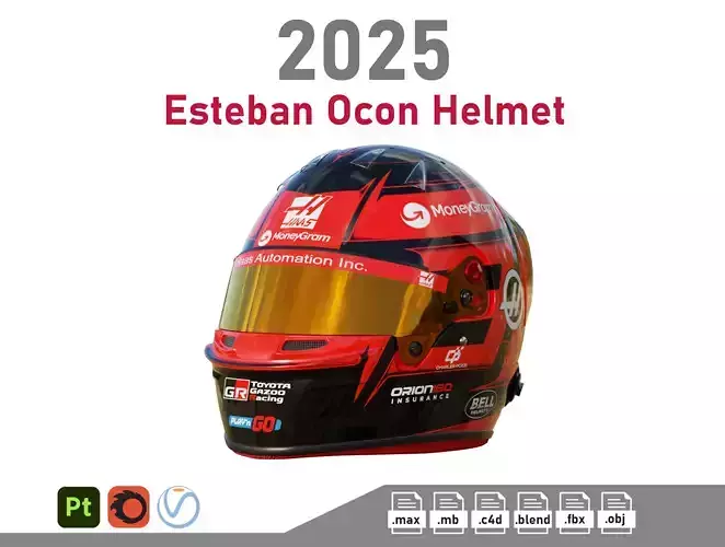 F1 Esteban Ocon Helmet 2025  3D model