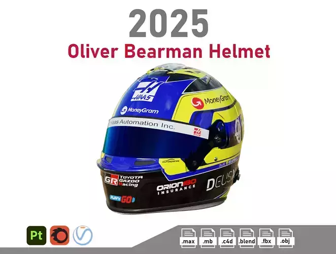 F1 Oliver Bearman Helmet 2025 3D model
