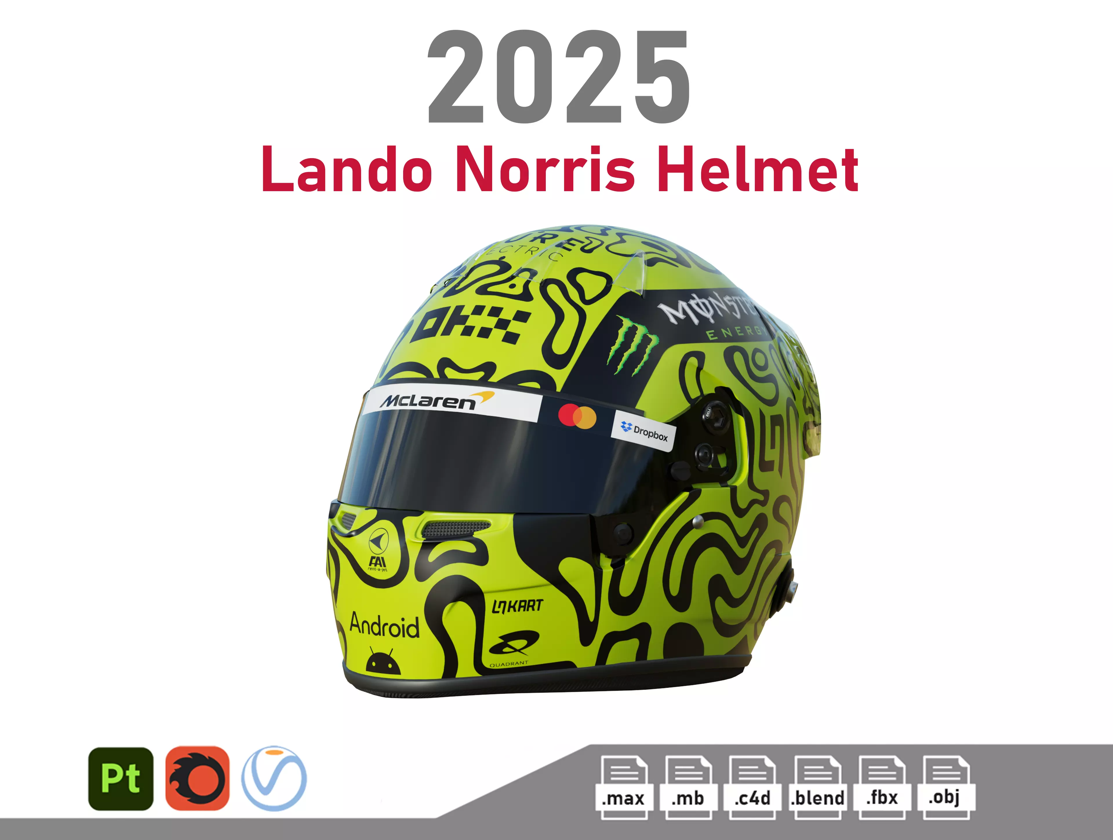 F1 Lando Norris Helmet 2025 3D model_0