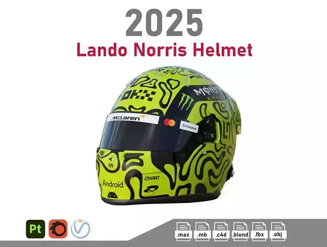 F1 Lando Norris Helmet 2025 3D model