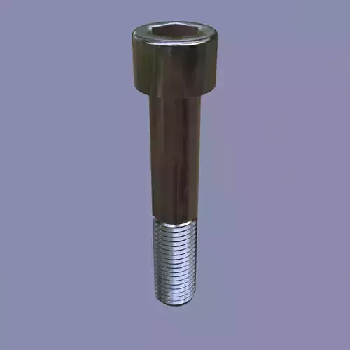 Steel Stained M12 Bolt Allen Cap with PBR 4K Textures 3D model