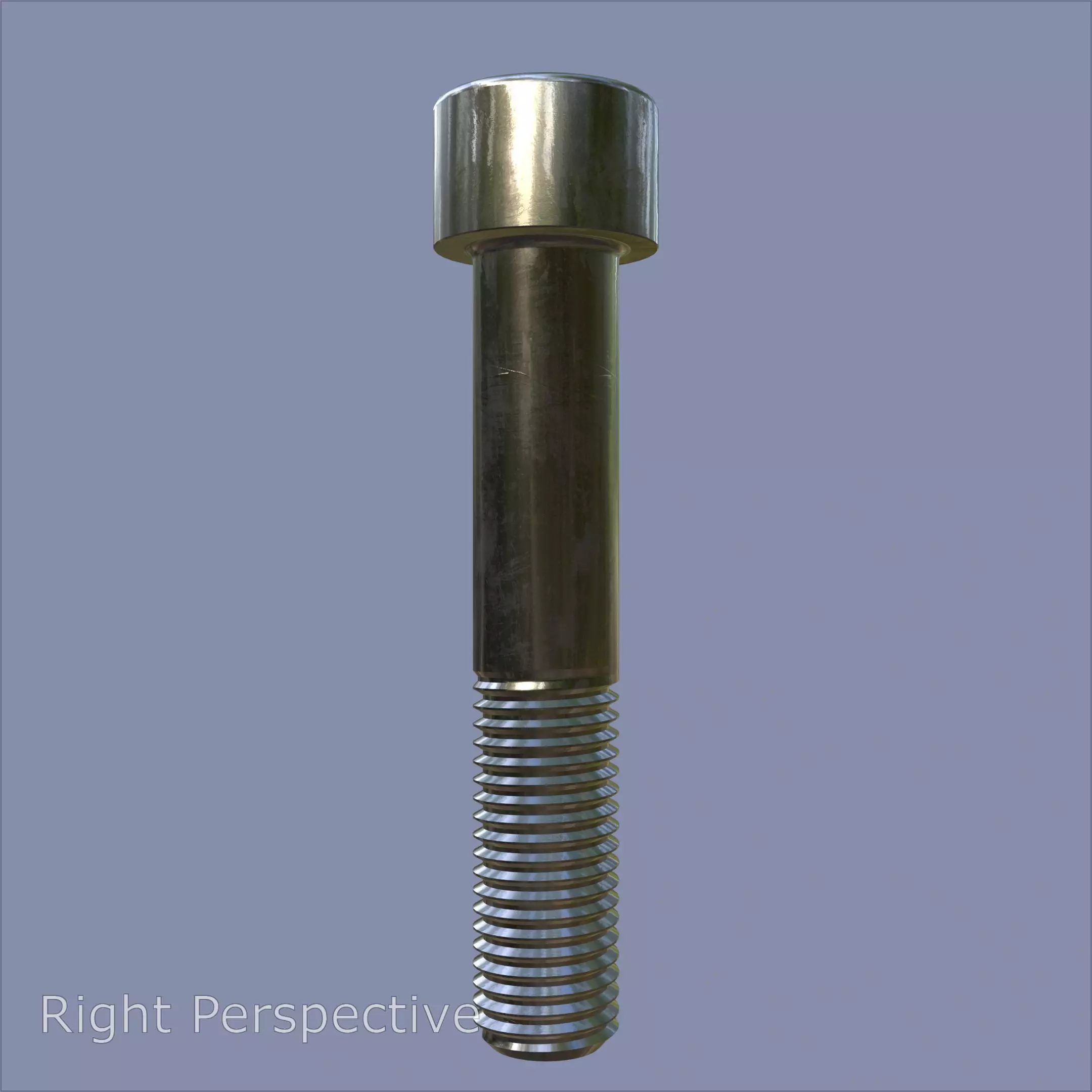 Steel Stained M12 Bolt Allen Cap with PBR 4K Textures 3D model_4