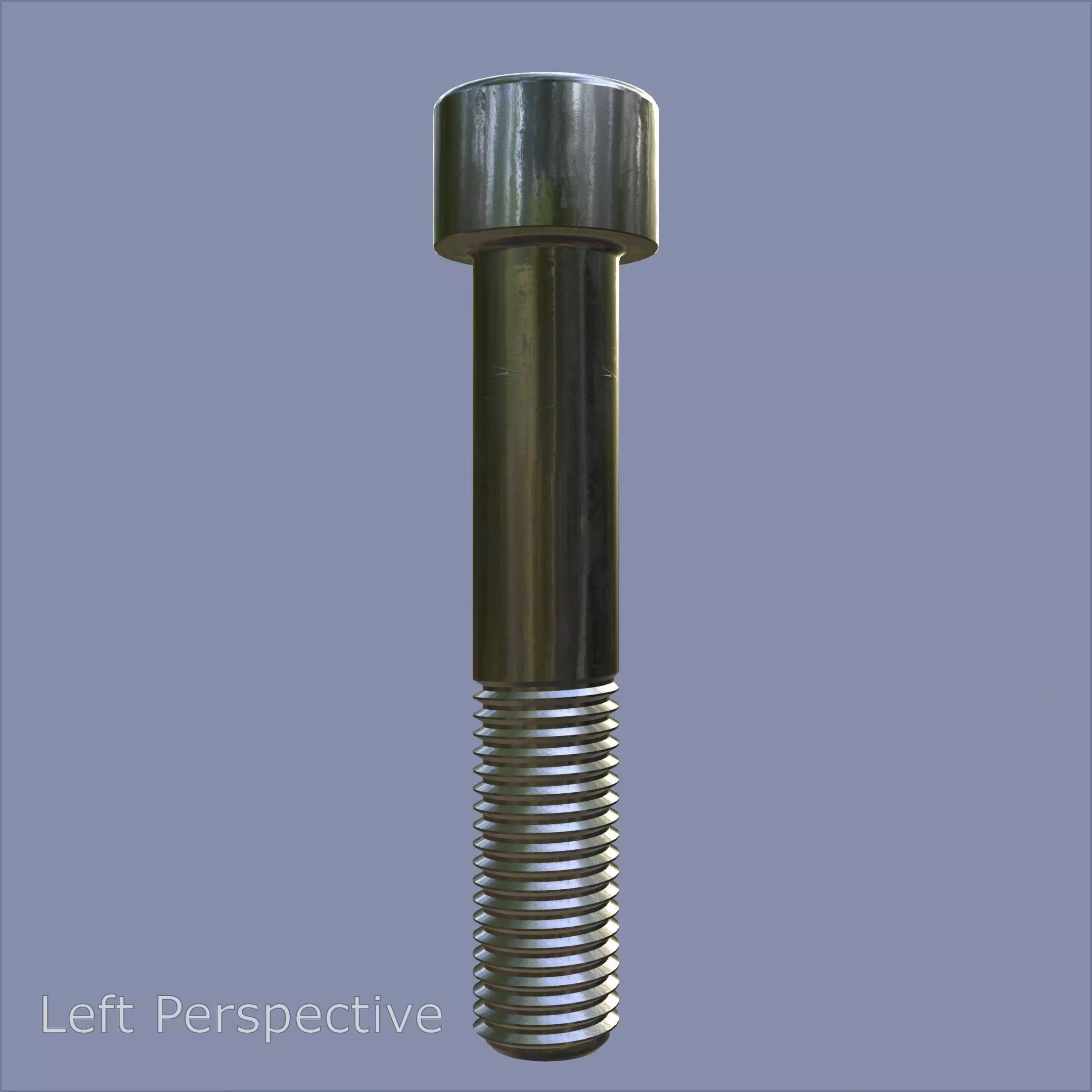 Steel Stained M12 Bolt Allen Cap with PBR 4K Textures 3D model_3