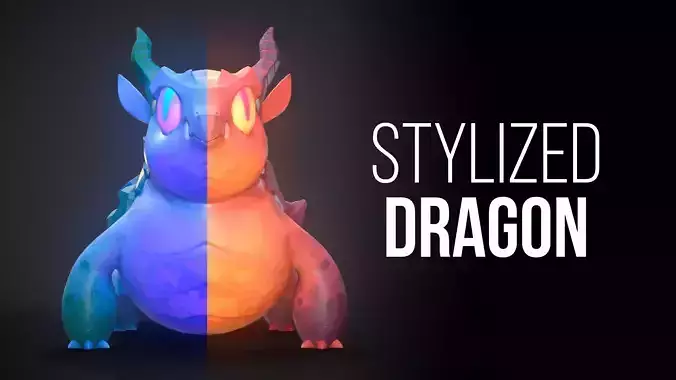 Stylized Dragon UE4 UE5 Unity Ready Character Low-poly 3D model