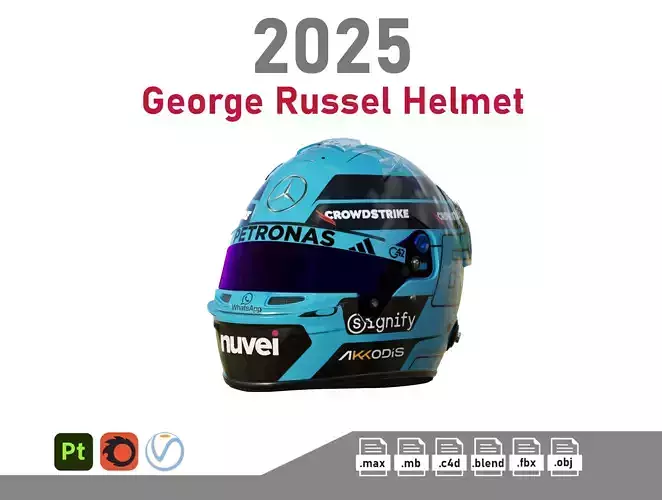 F1 George Russel Helmet 2025 3D model