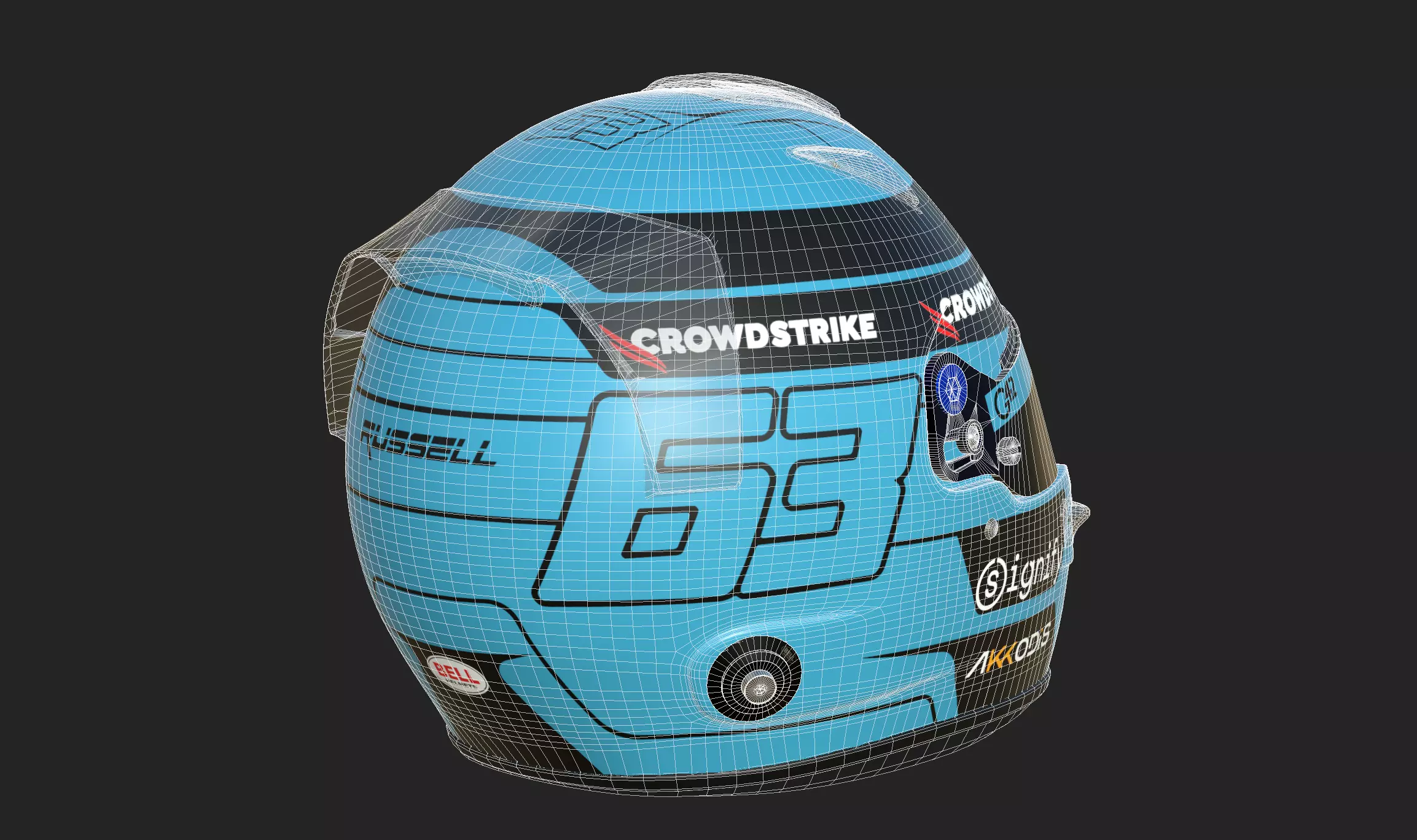 F1 George Russel Helmet 2025 3D model_15