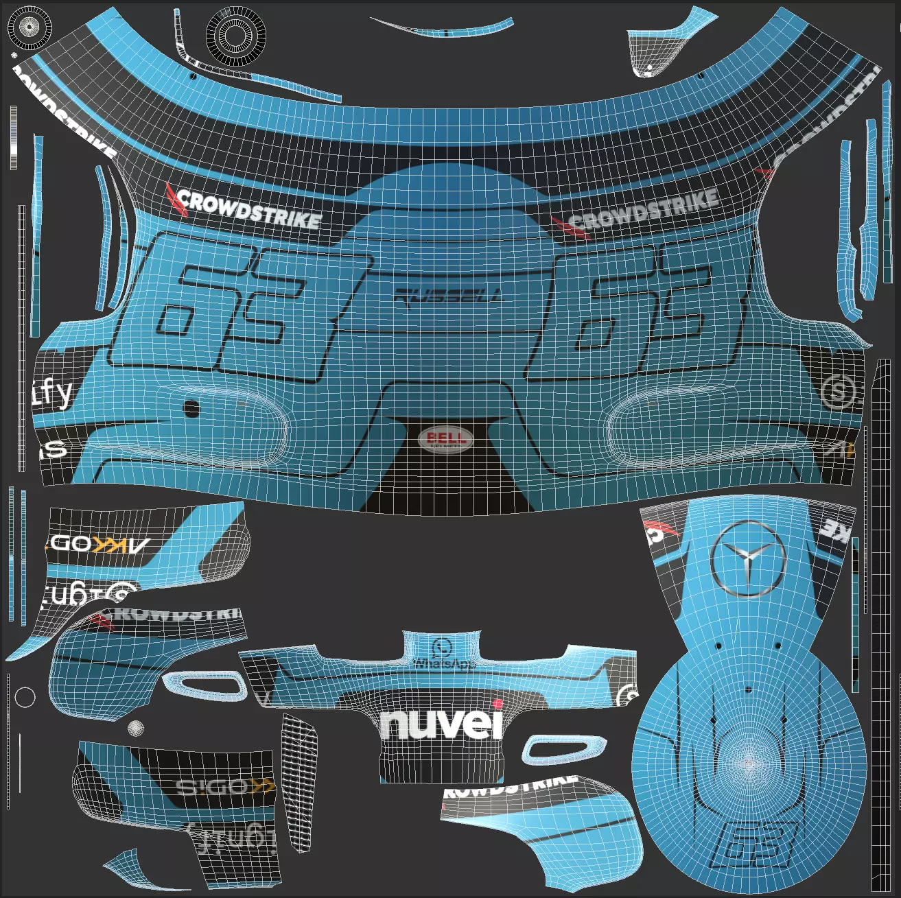 F1 George Russel Helmet 2025 3D model_17