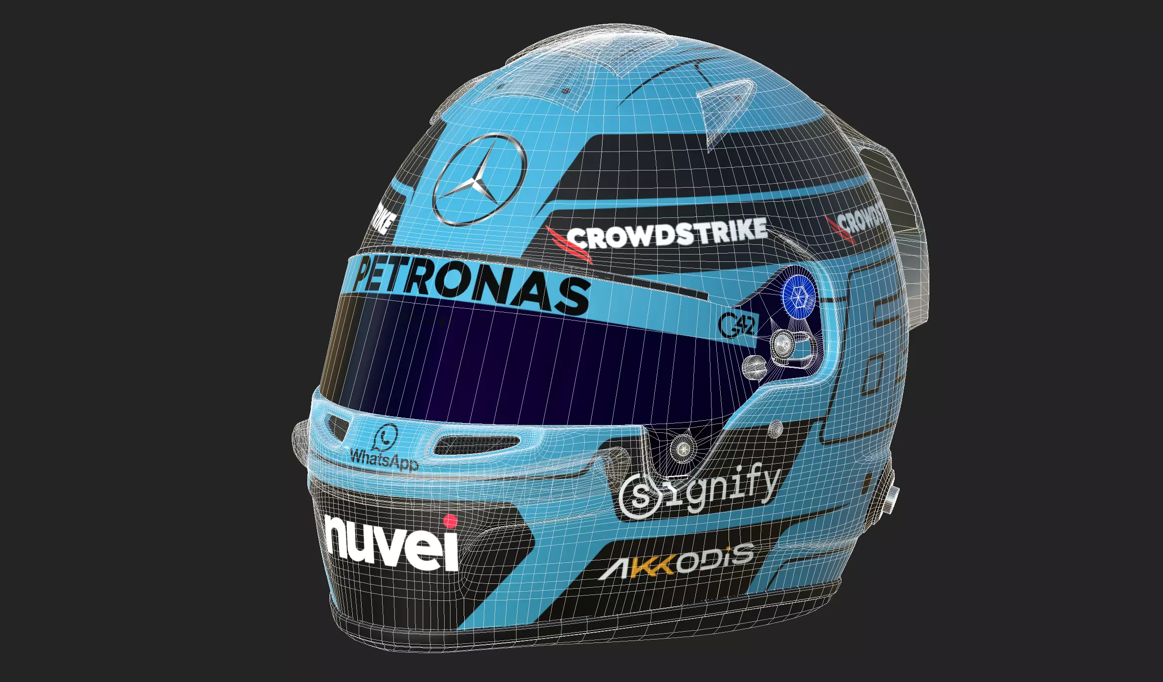 F1 George Russel Helmet 2025 3D model_14