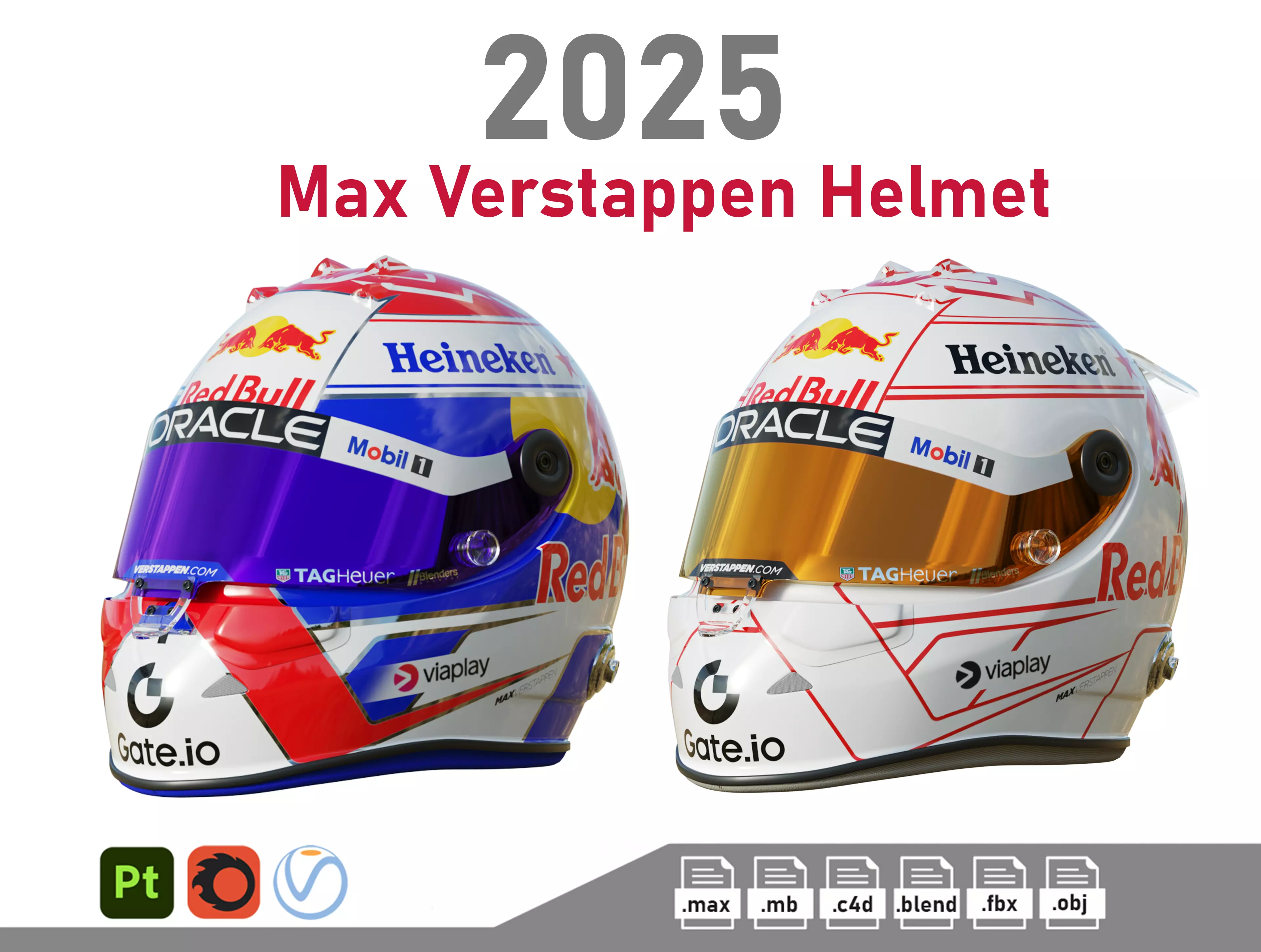 F1 Max Verstappen Helmet 2025 3D model_0