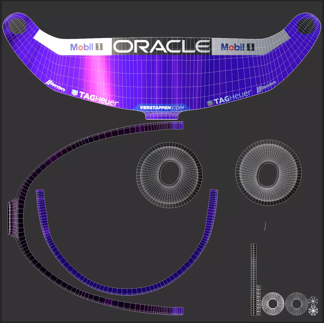 F1 Max Verstappen Helmet 2025 3D model_17