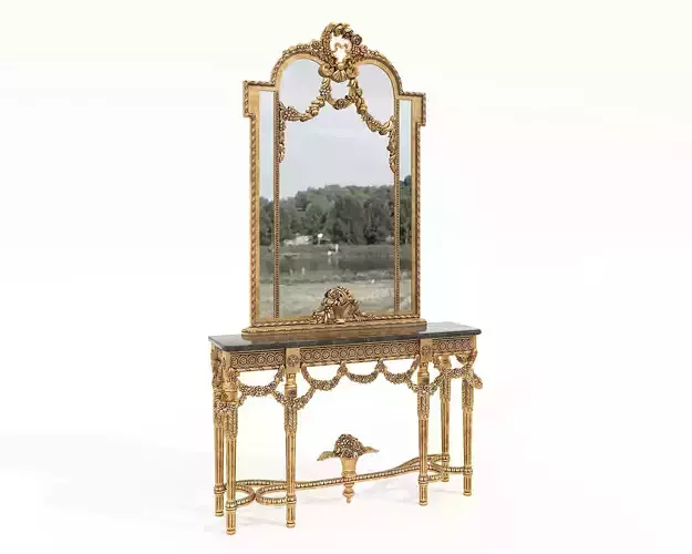 Classic European Style Console Table 20 3D model