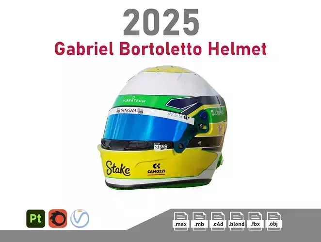 F1 Gabriel Bortoletto Helmet 2025 3D model