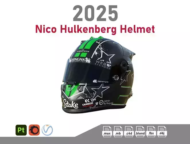 F1 Nico Hulkenberg Helmet 2025 3D model