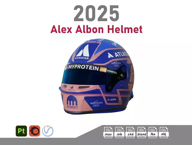 F1 Alex Albon Helmet 2025 3D model