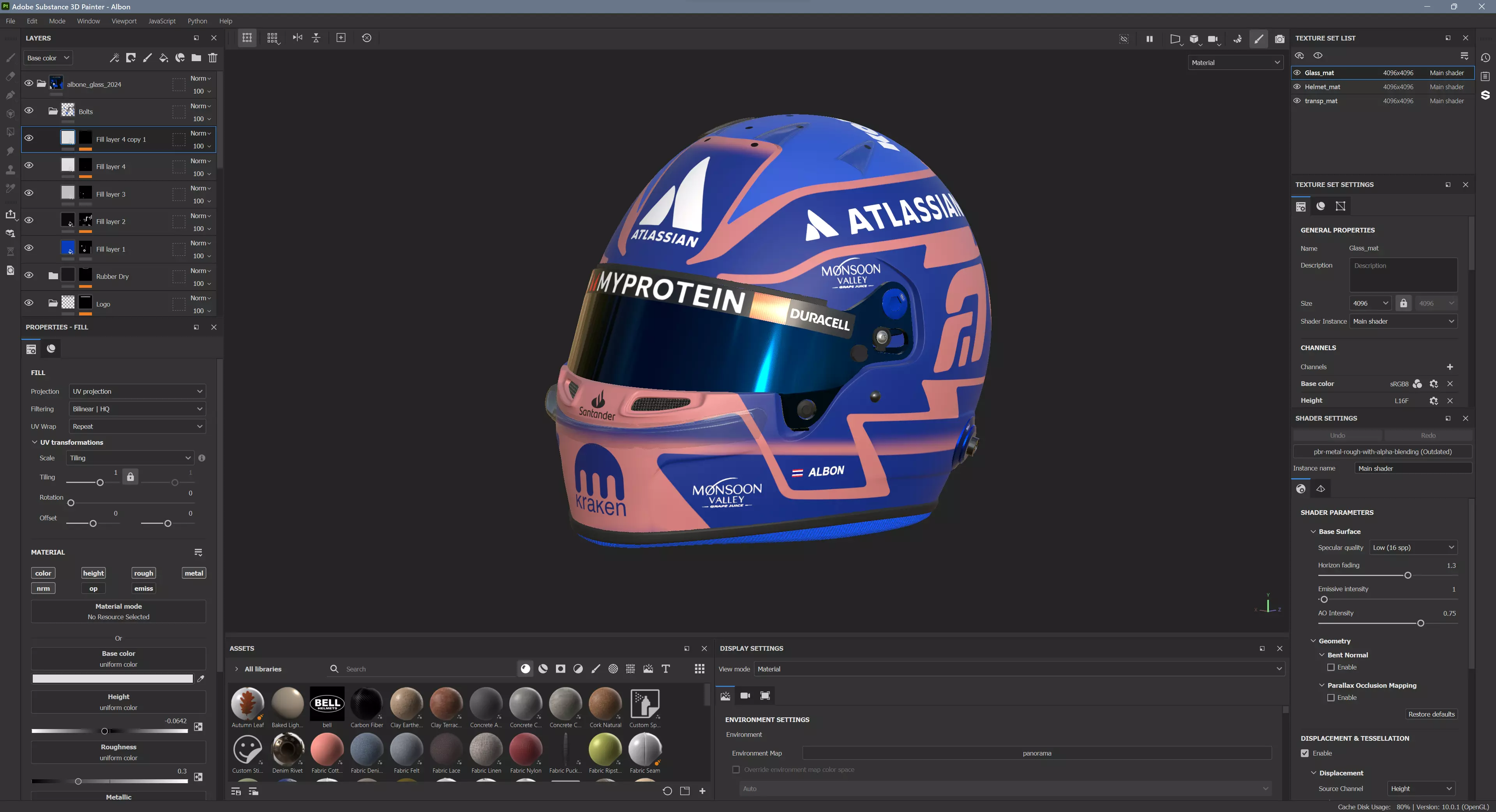 F1 Alex Albon Helmet 2025 3D model_13