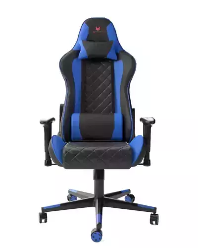 ErgoRacer Gaming Chair 3D Model - Blue and Black Edition