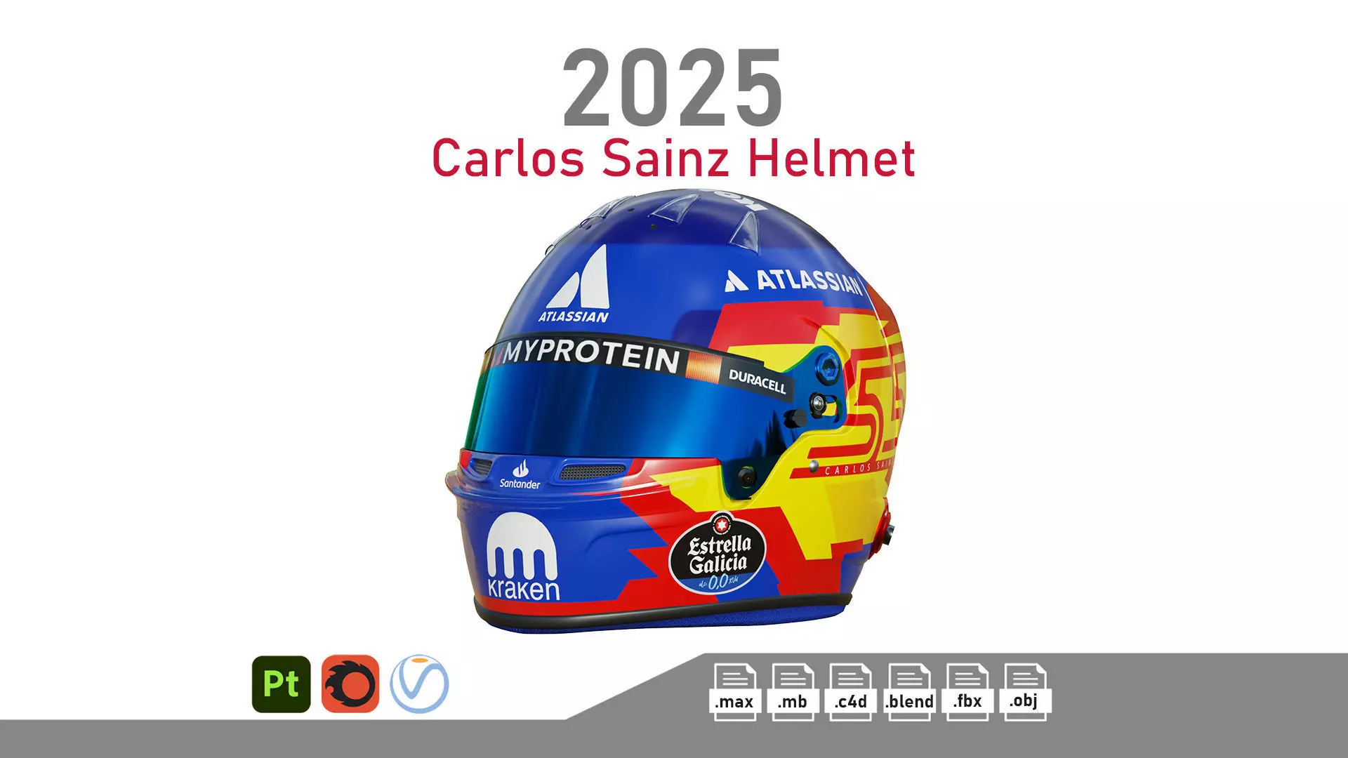 F1 Carlos Sainz Helmet 2025 3D model