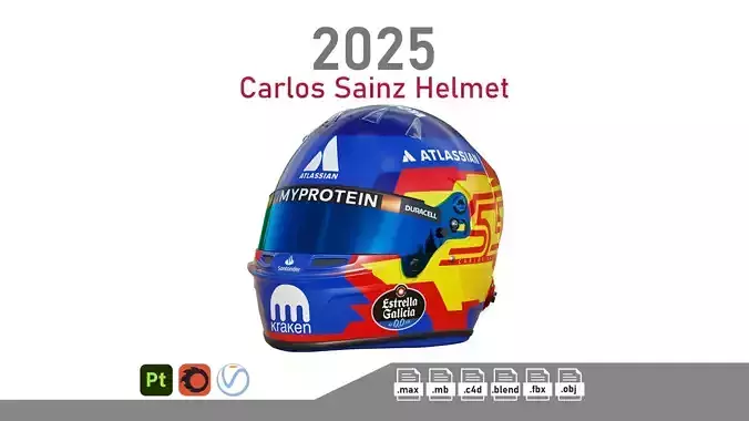F1 Carlos Sainz Helmet 2025 3D model