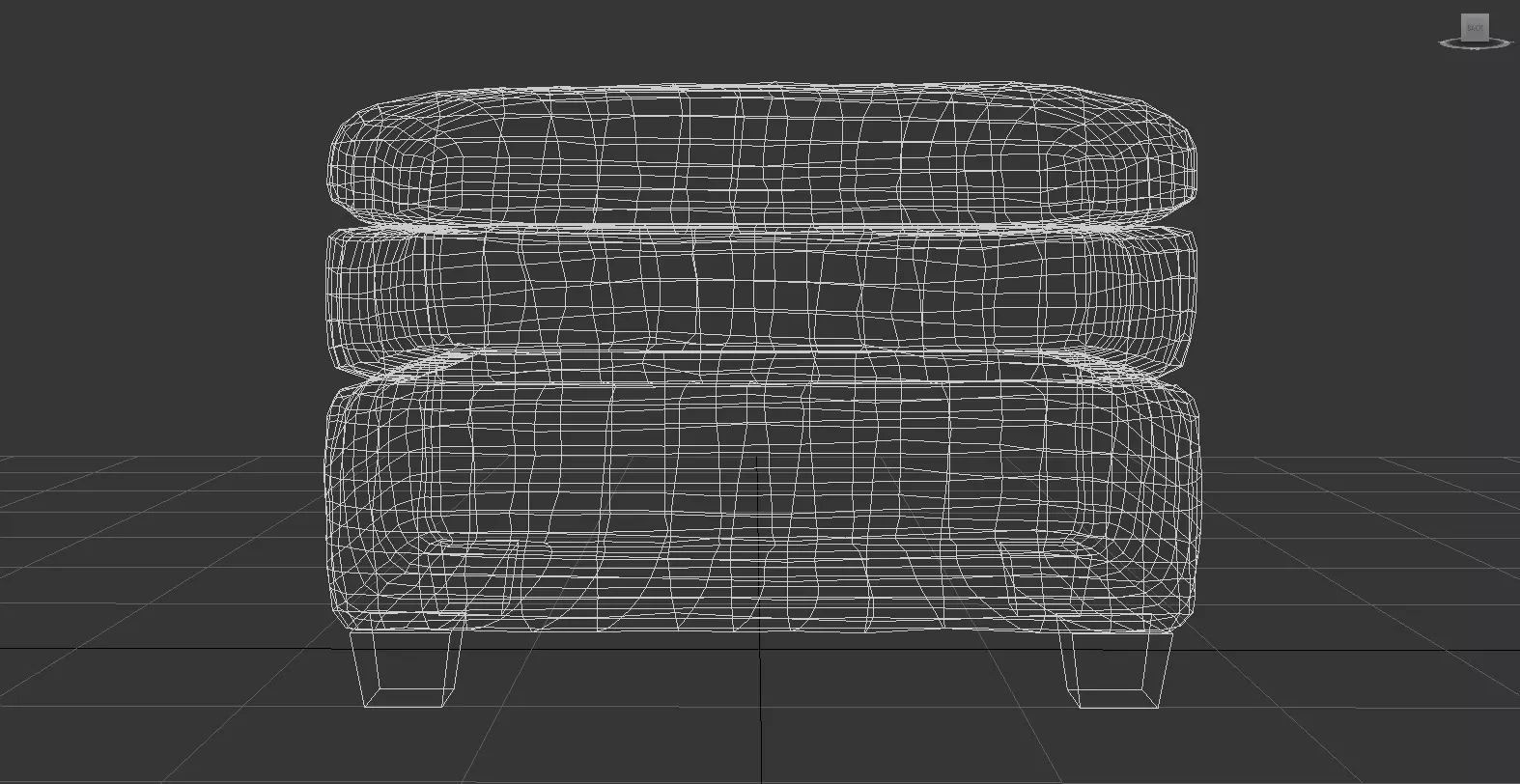 Leather Ottoman Pouf - 3D model Low-poly 3D model_11