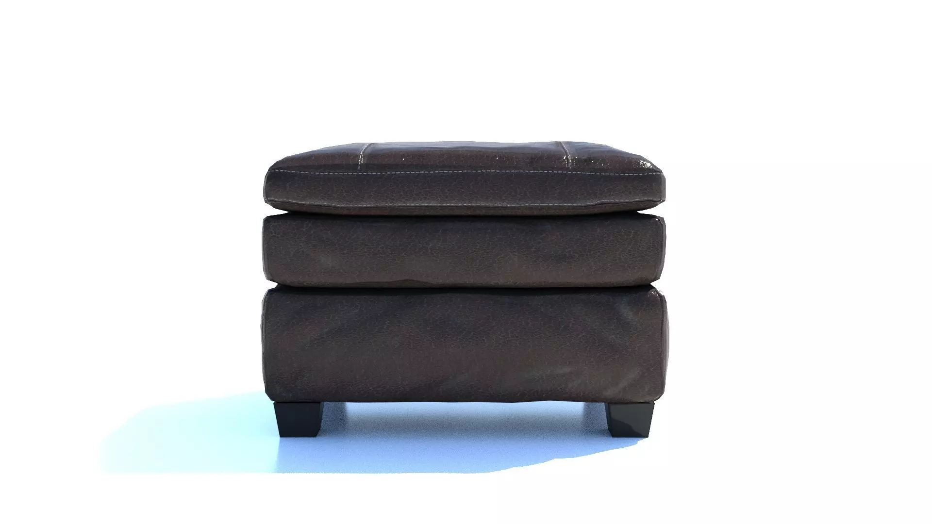 Leather Ottoman Pouf - 3D model Low-poly 3D model_7