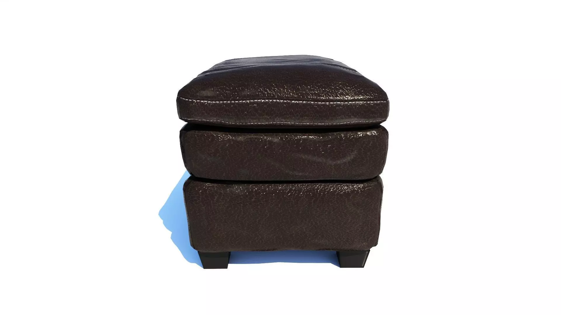 Leather Ottoman Pouf - 3D model Low-poly 3D model_6