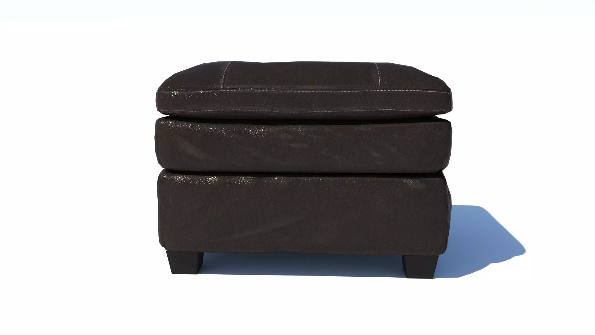 Leather Ottoman Pouf - 3D model Low-poly 3D model_2