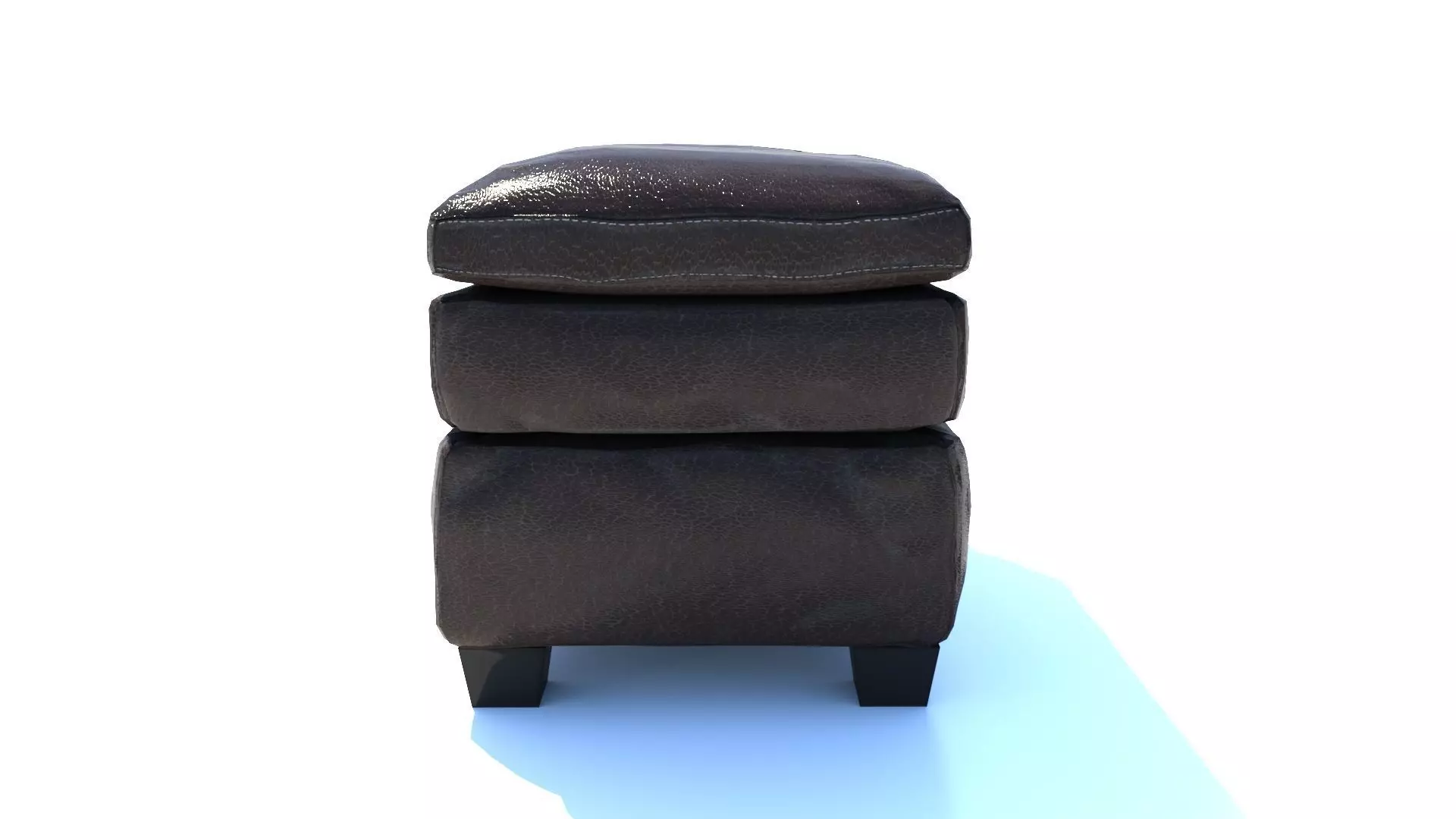Leather Ottoman Pouf - 3D model Low-poly 3D model_5