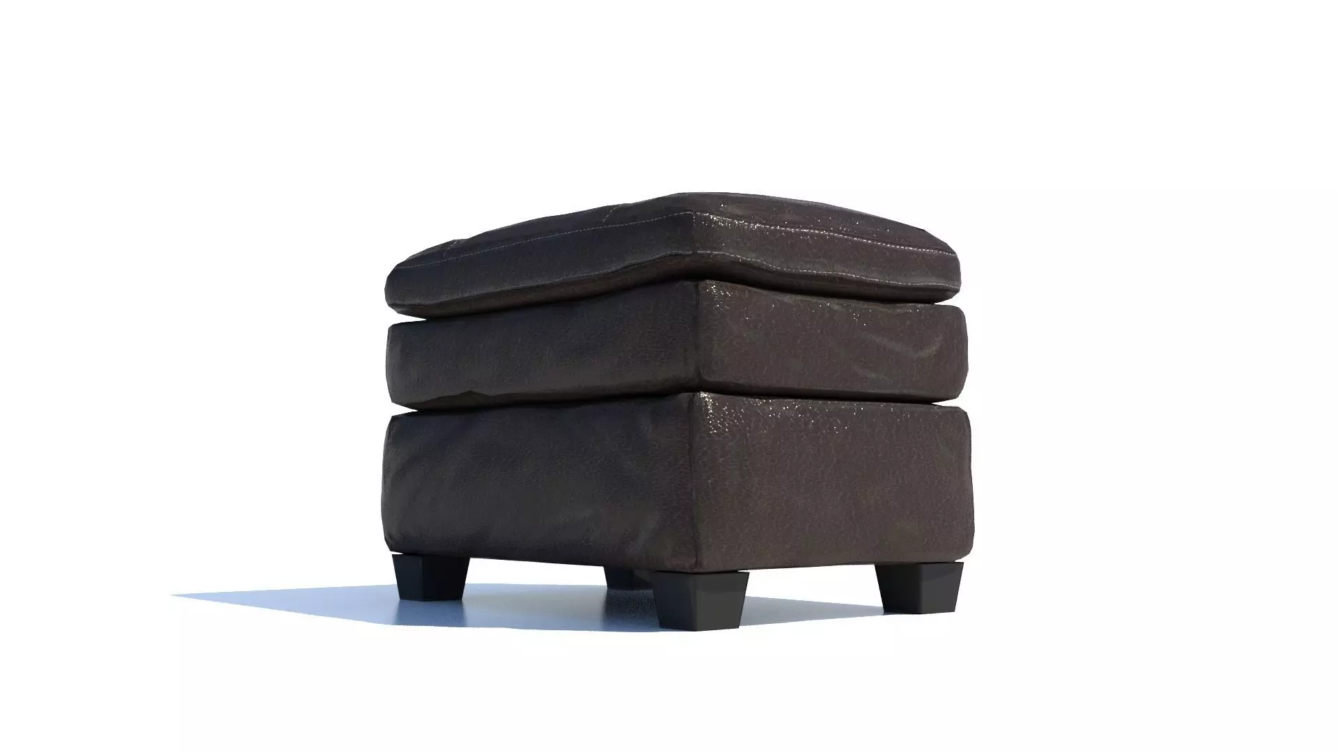 Leather Ottoman Pouf - 3D model Low-poly 3D model_8