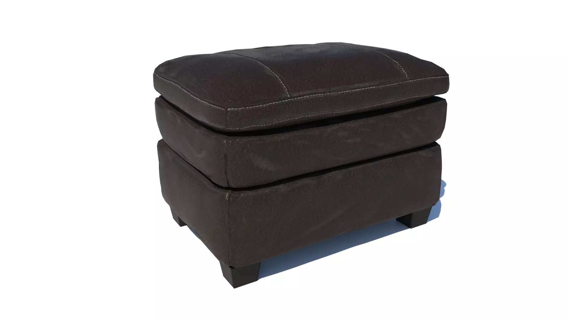 Leather Ottoman Pouf - 3D model Low-poly 3D model_3