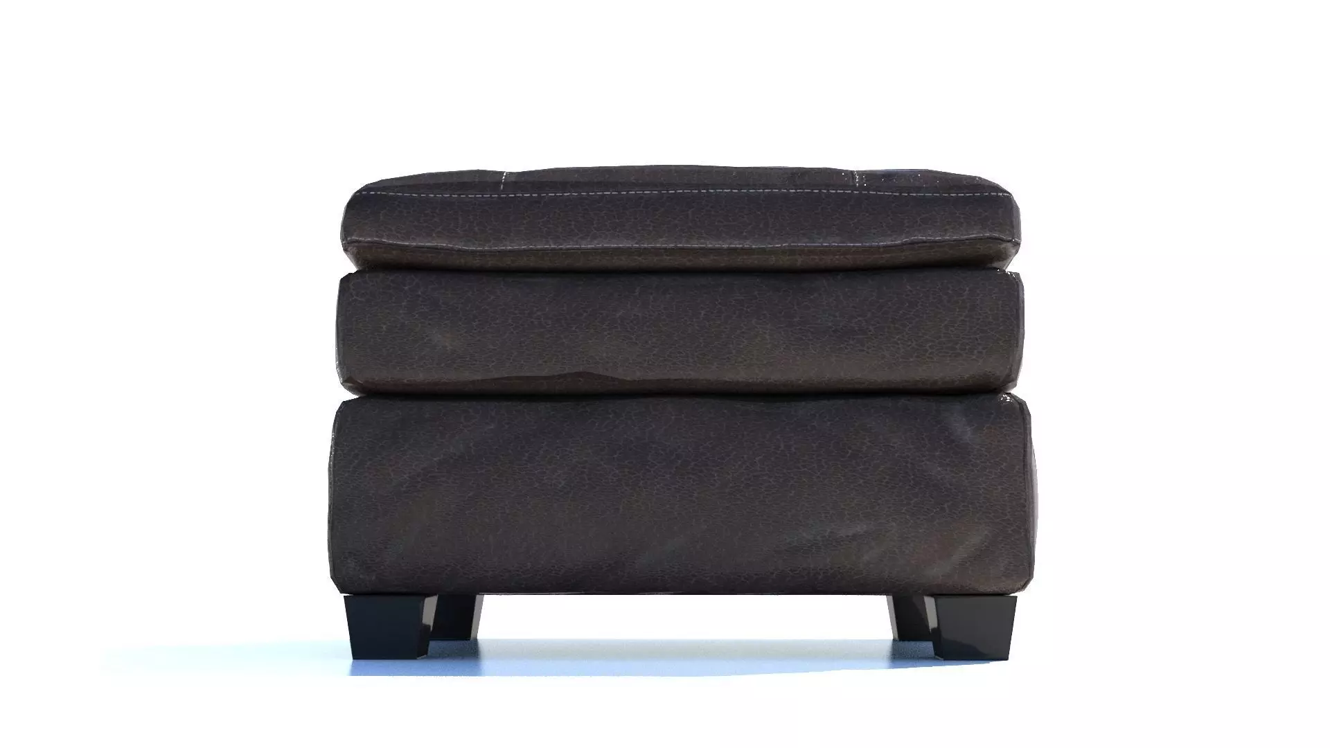 Leather Ottoman Pouf - 3D model Low-poly 3D model_9