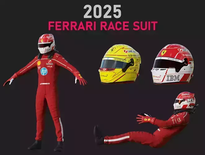 F1 Ferrari Race Suit 2025 3D model