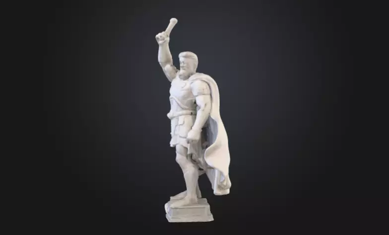 sculpture hero with hand up 3D print model_1