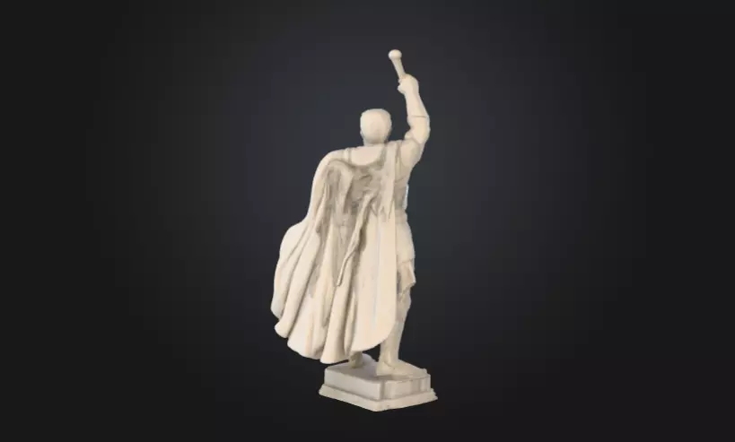 sculpture hero with hand up 3D print model_2