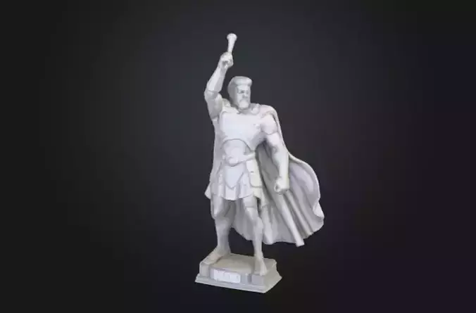 sculpture hero with hand up