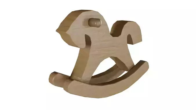 Low Poly Wooden Toy Horse