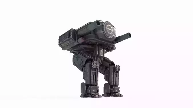 Steam style giant cannon robot