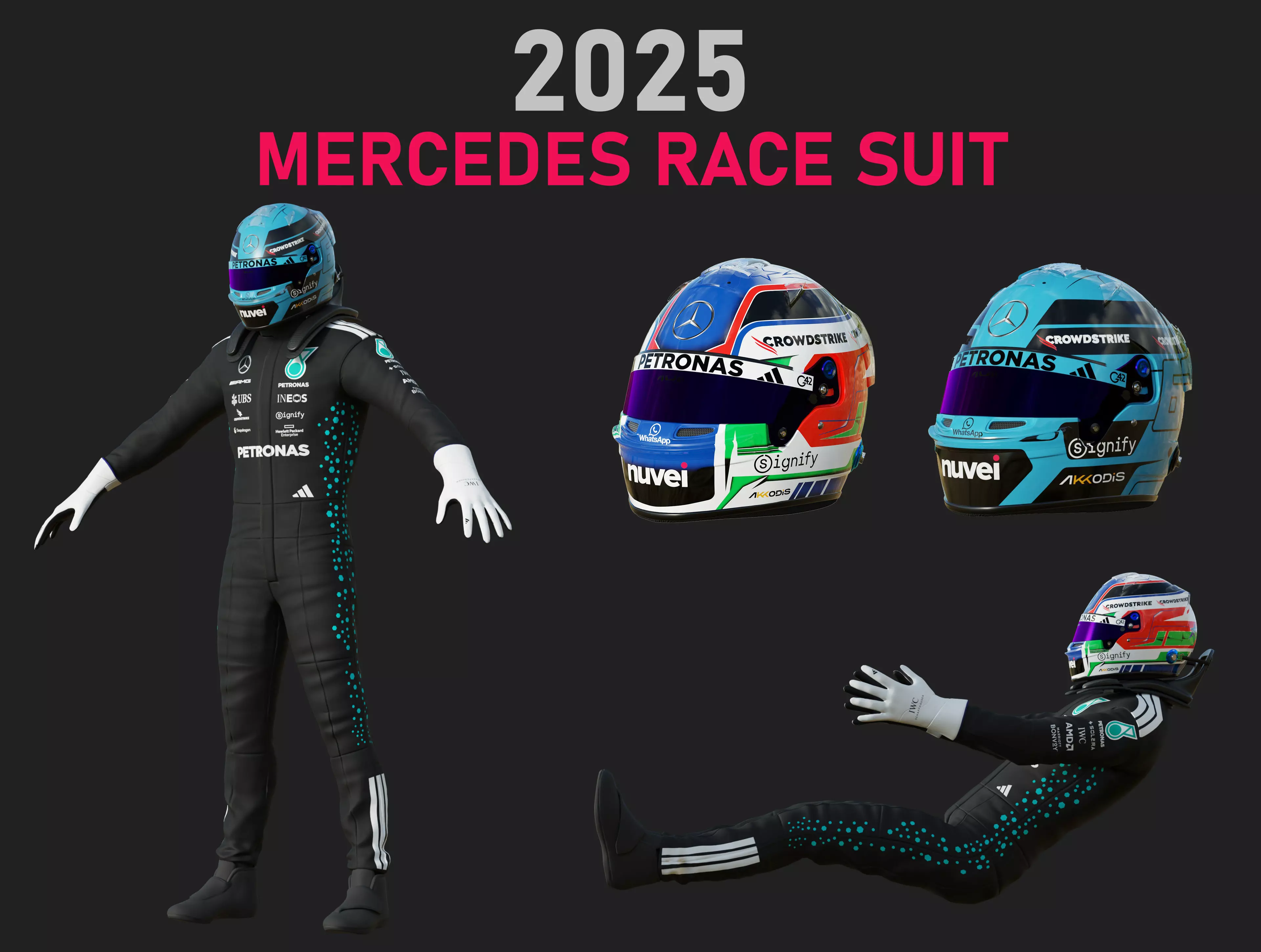 F1 Mercedes Race Suit 2025 3D model