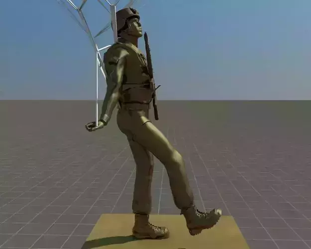 Parachute statue with