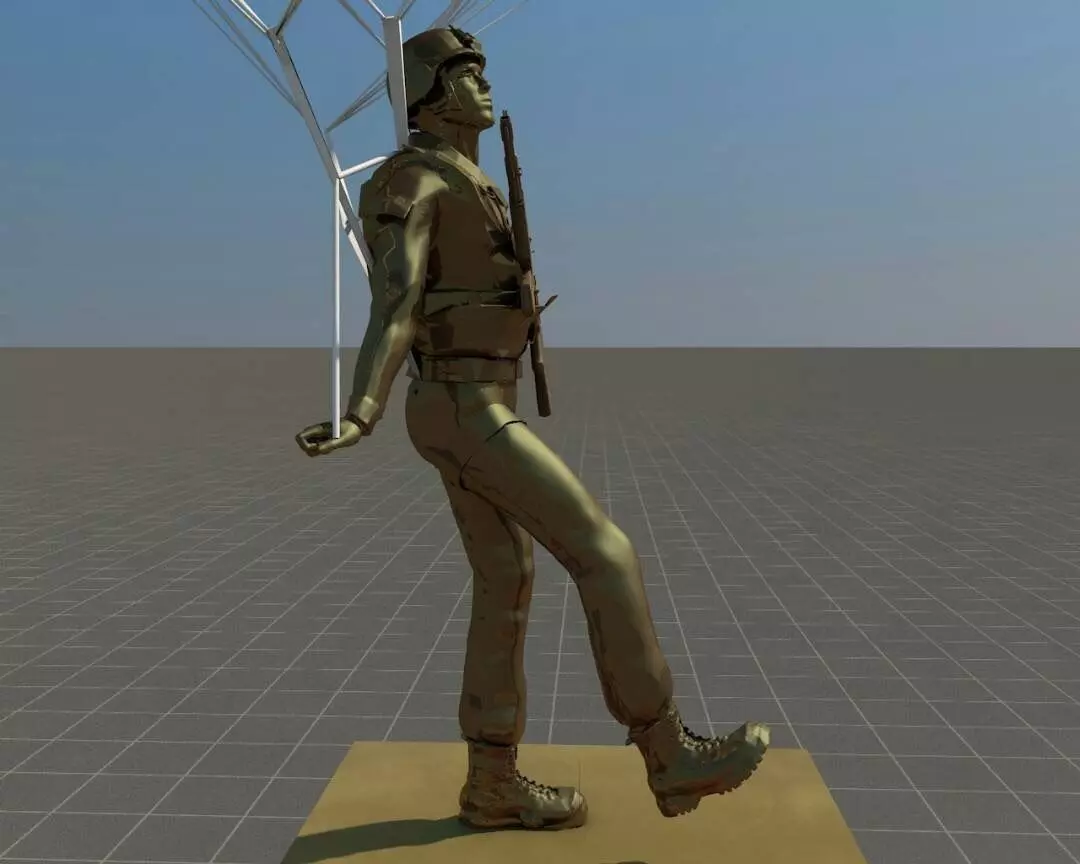 Parachute statue with Free 3D model