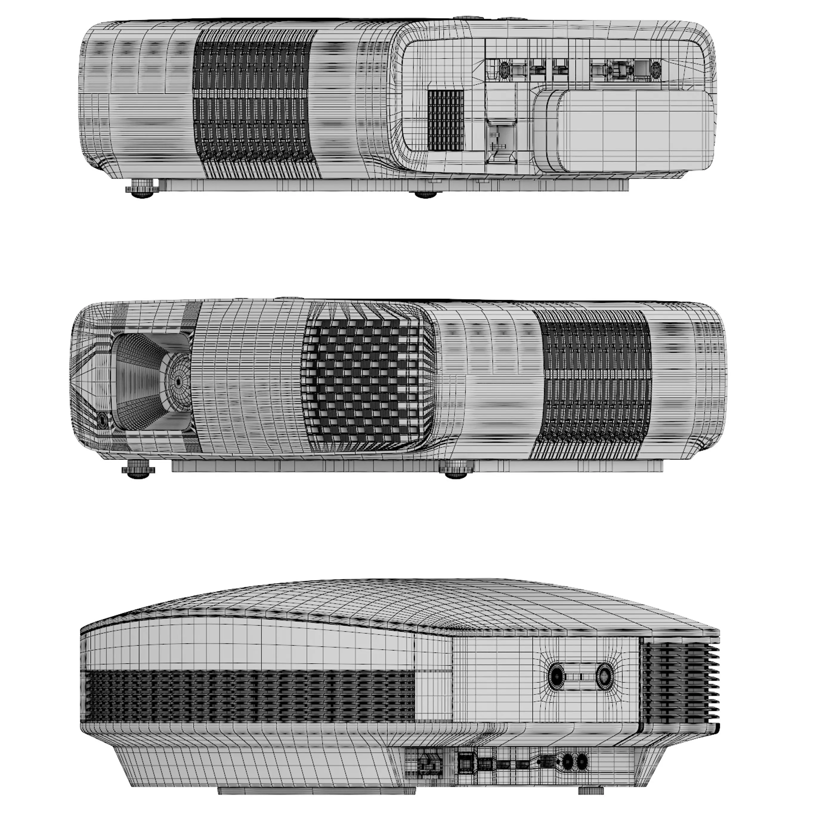 projector Low-poly 3D model_16