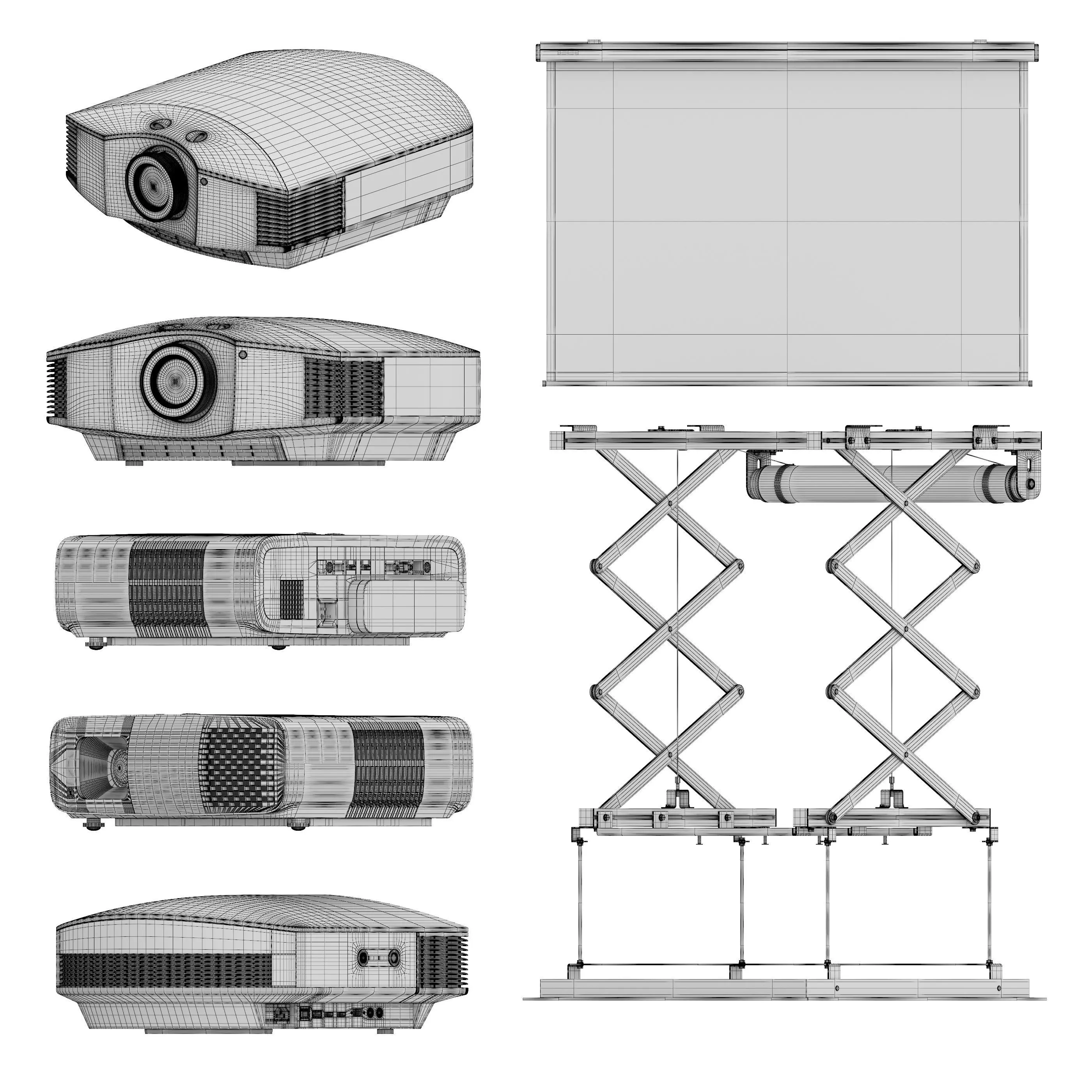 projector Low-poly 3D model_15