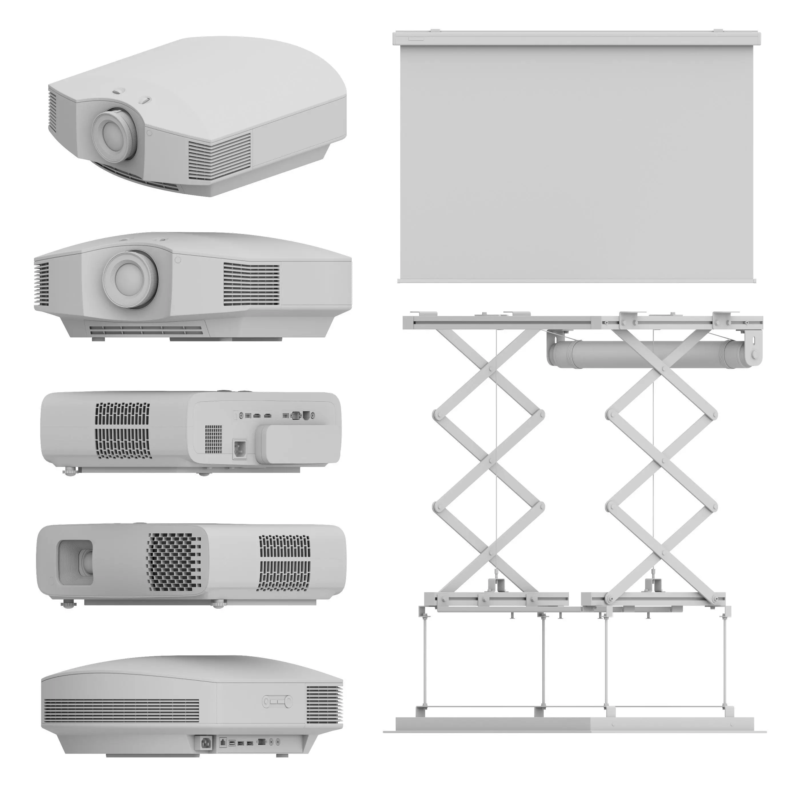 projector Low-poly 3D model_10