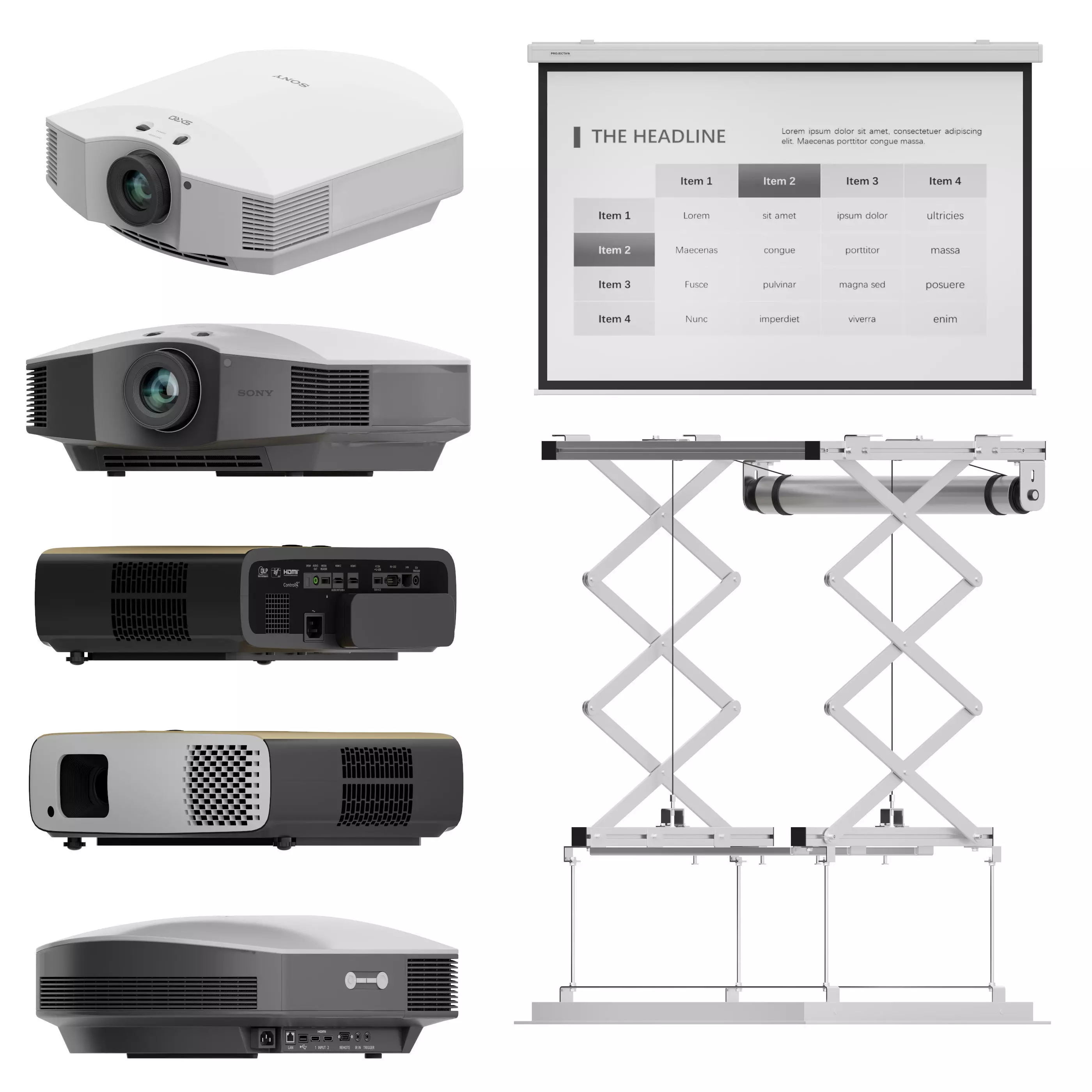 projector Low-poly 3D model_0