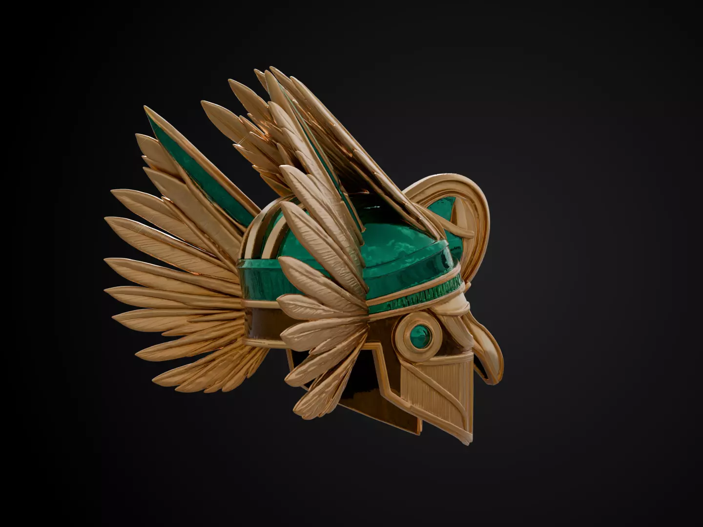 Stylized Egyptian Helmet - Osiris Divine 3D print model_4