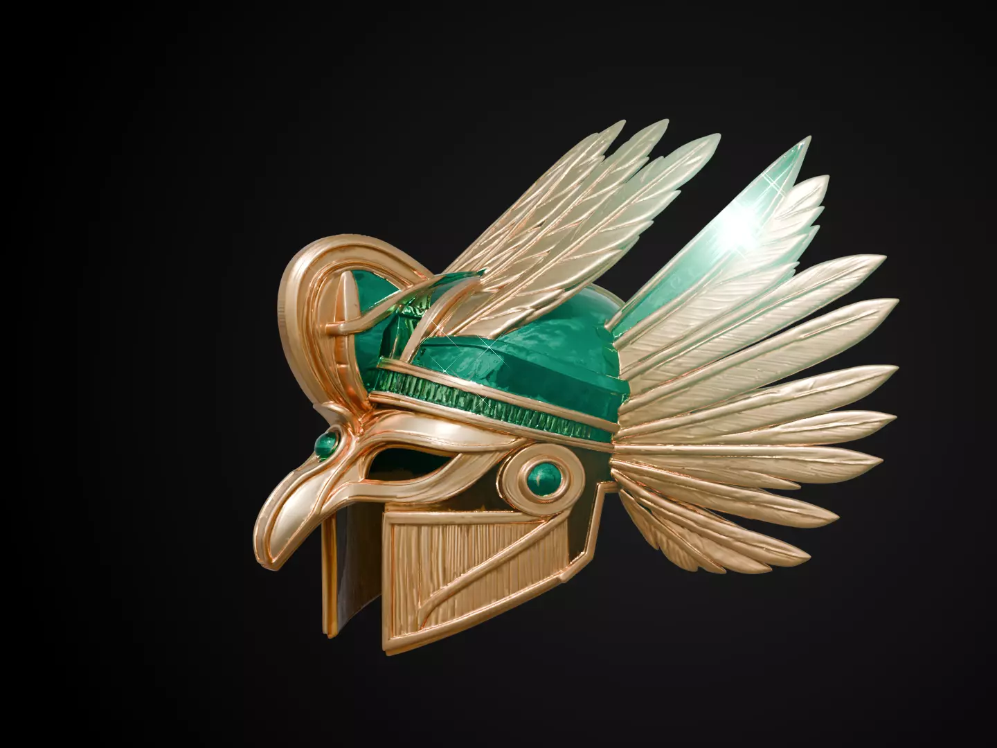 Stylized Egyptian Helmet - Osiris Divine 3D print model_10