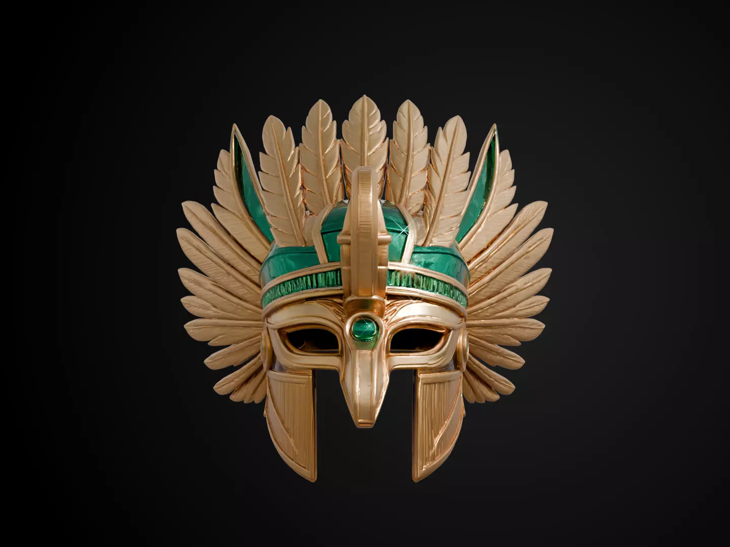 Stylized Egyptian Helmet - Osiris Divine 3D print model_12