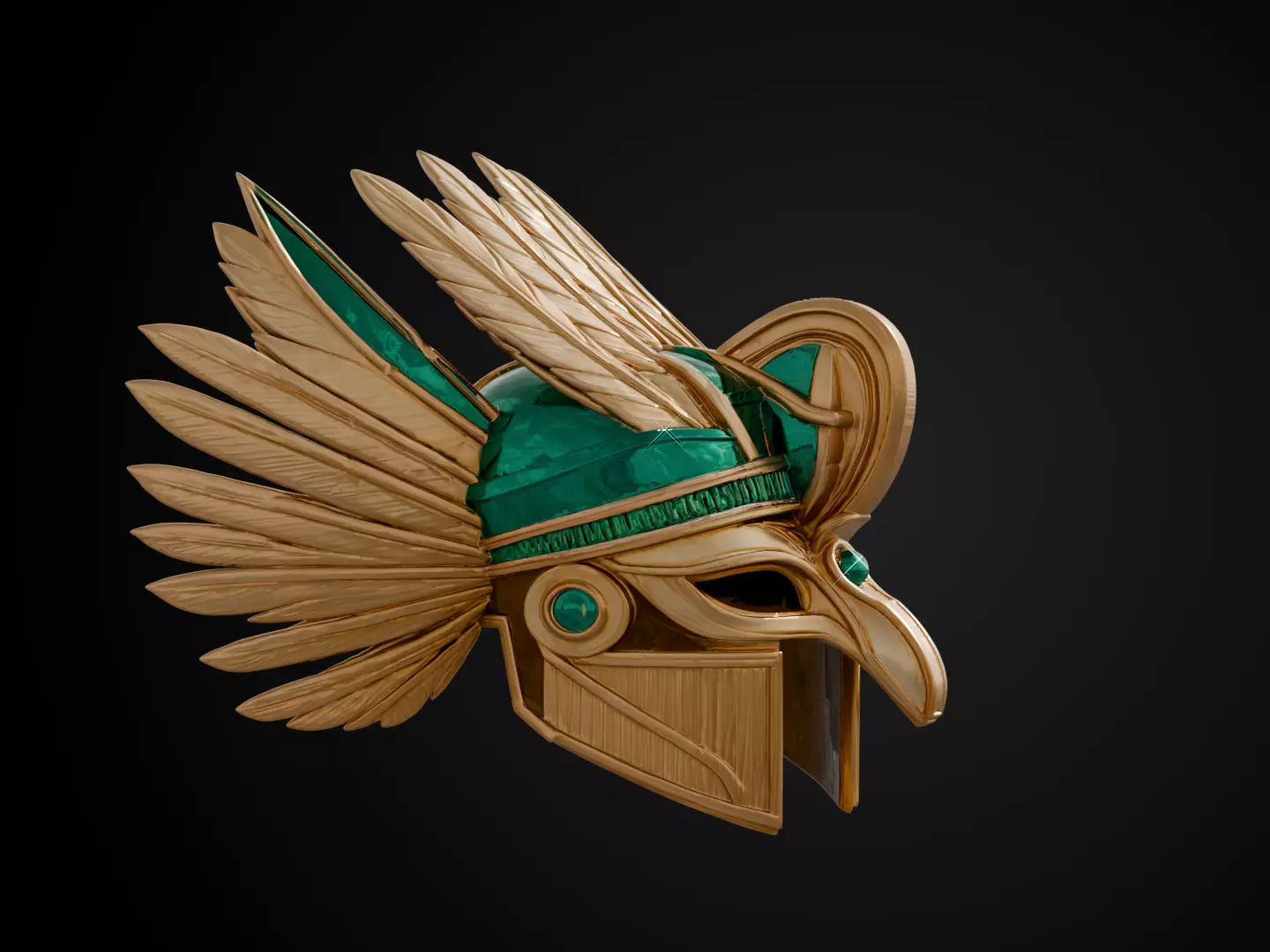 Stylized Egyptian Helmet - Osiris Divine 3D print model_2